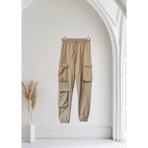 I Saw It First side cargo pocket sweatpants in stone Size 2 - Picture 1 of 7